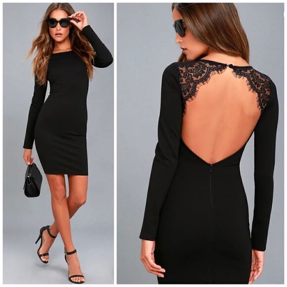 Lulus Tallest Tower Black Lace Bodycon Dress - Picture 1 of 16